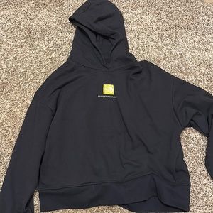 North Face Dark Navy Hoodie with Yellow design